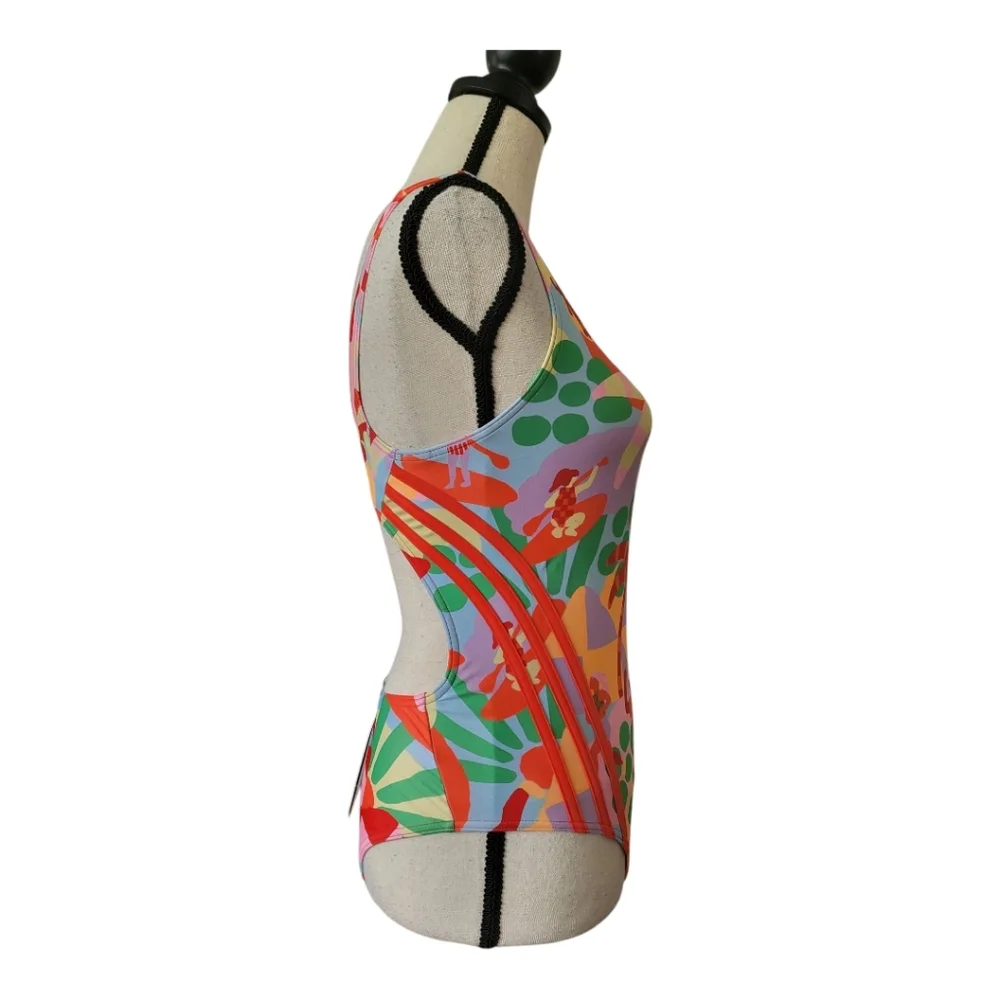 Adidas‎ x FARM Rio Women’s Size 0 Swimsuit One Piece Pearl Citrine